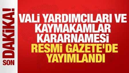 Vali Yardımcıları ve Kaymakamlar Kararnamesi Resmi Gazete’de yayımlandı